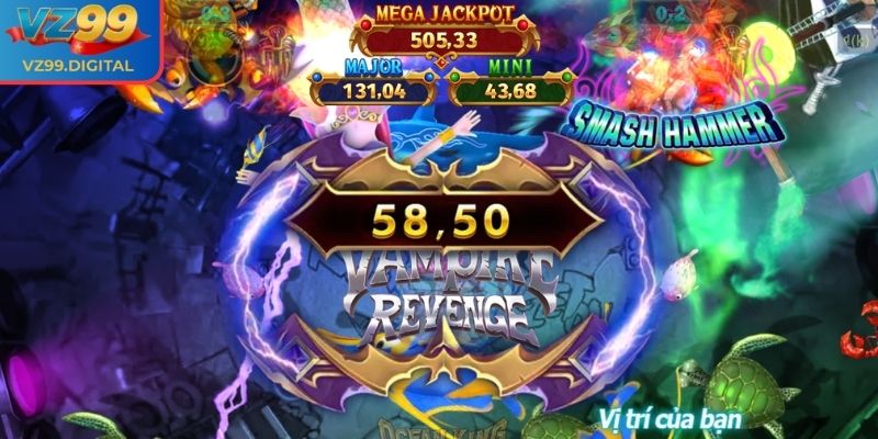 Sinh vật biển và thưởng trong Jackpot Vua Đại Dương VZ99