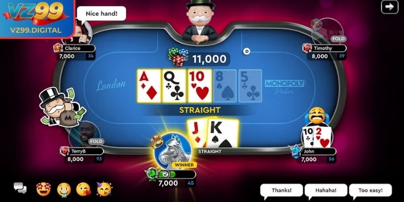 Vòng chơi Poker VZ99 bạn cần nắm bắt